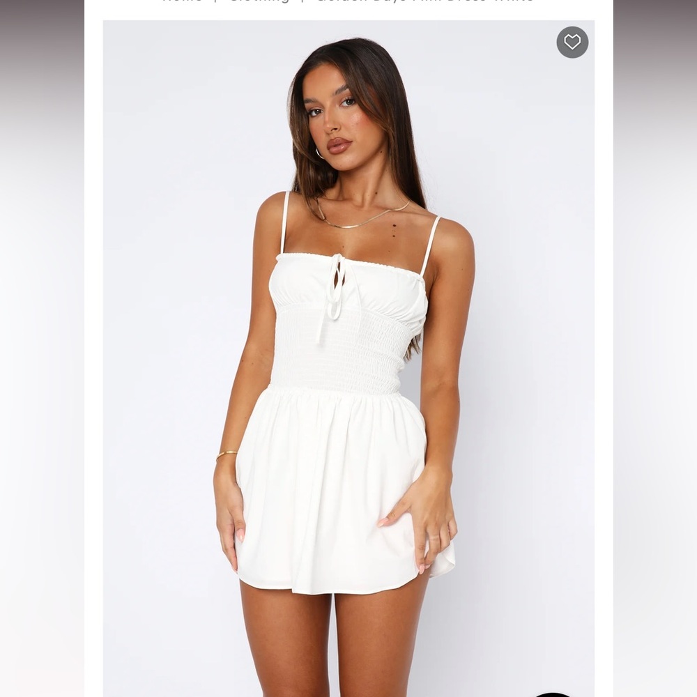 White Fox Boutique Golden Days Mini Dress in White Sz M